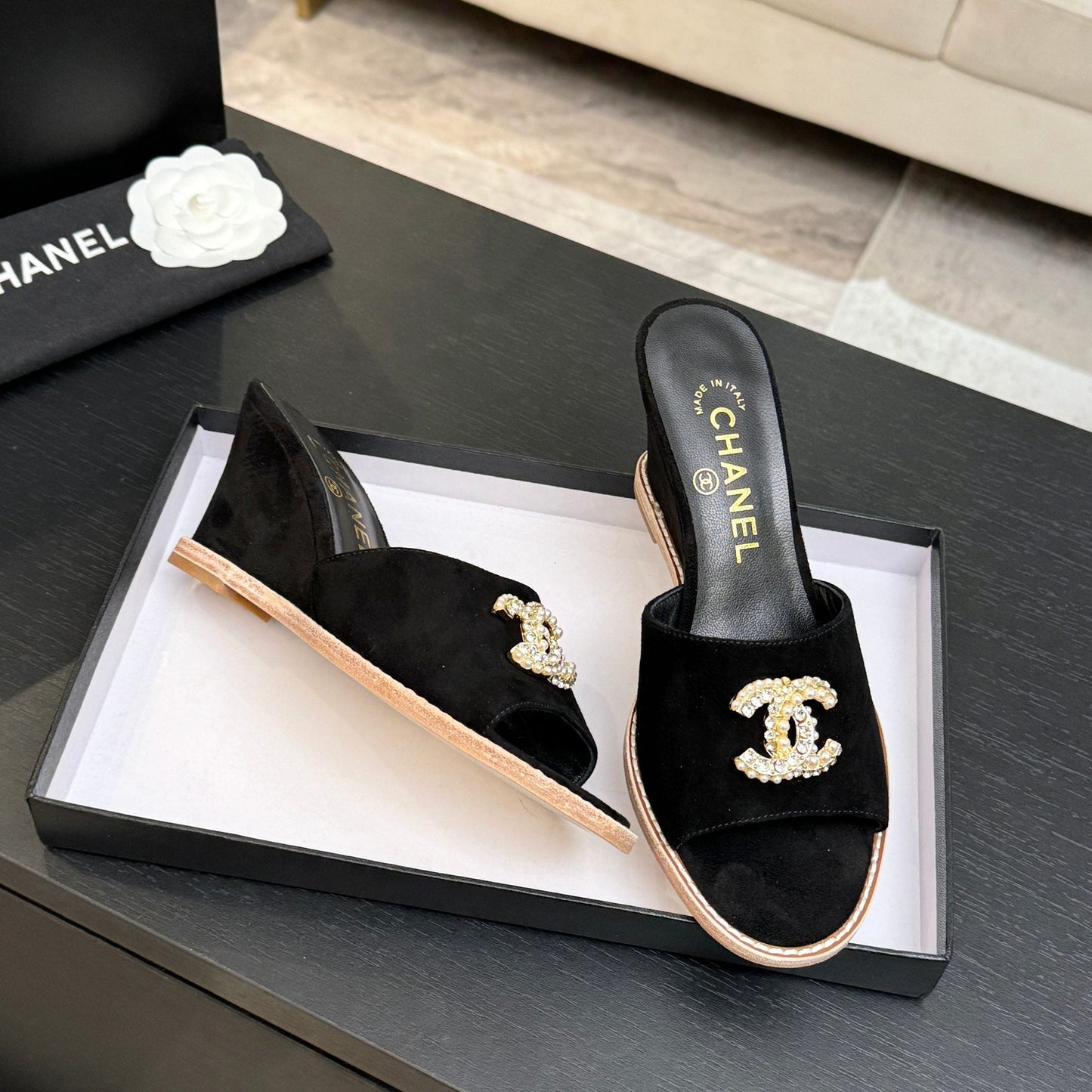 CC 2026 Wedge Sandals 65 Suede