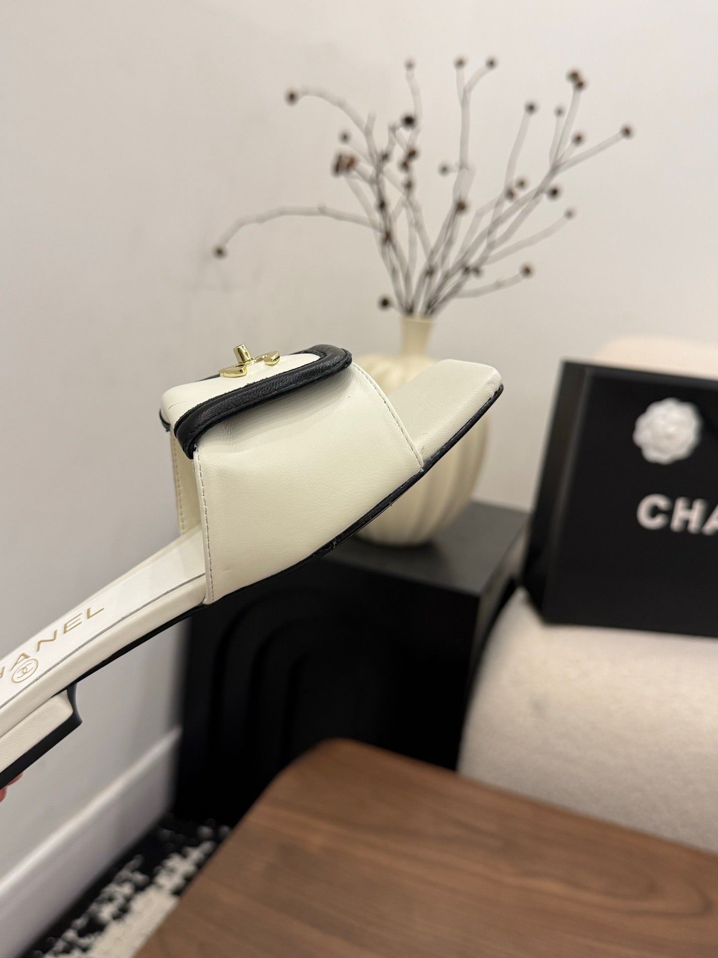 Chanel 2026 Double C Buckle Square Toe Slipper 857303