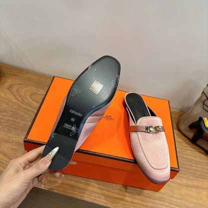 HM 26ss Mule Light Pink Smooth Calfskin Leather 638475