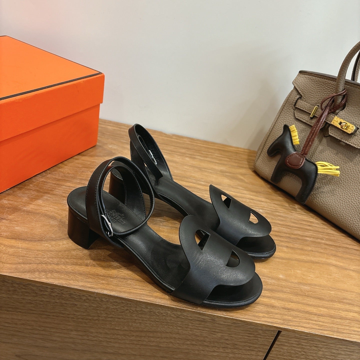 HM 26ss High Heel Sandal 50 Black Calfskin 638410