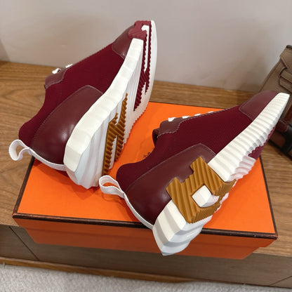 HM 26ss Sneakers Burgundy Leather 638577
