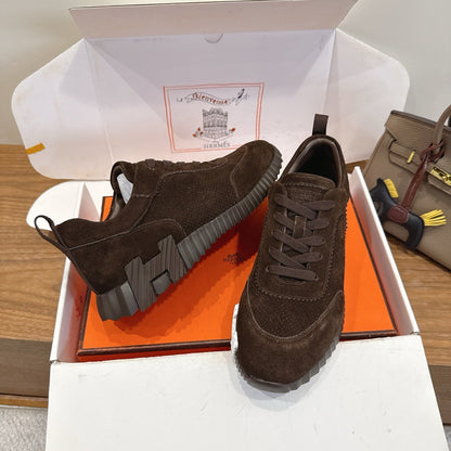 HM 26ss Sneakers Brown Fabric Suede 638582