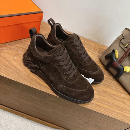 HM 26ss Sneakers Brown Fabric Suede 638582