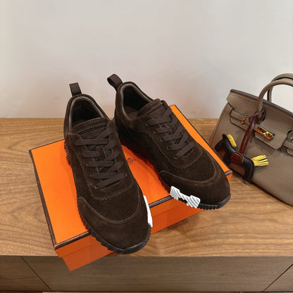 HM 26ss Sneakers Brown Fabric Suede 638582