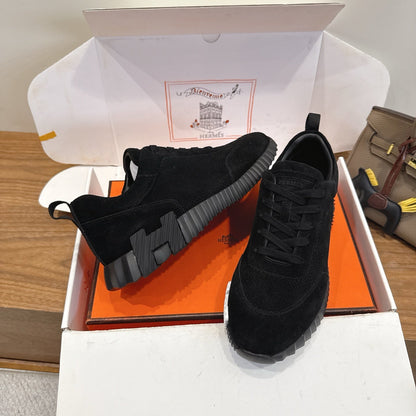 HM 26ss Sneakers Black Fabric Suede 638583