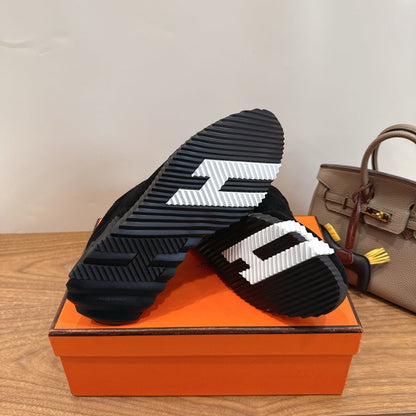 HM 26ss Sneakers Black Fabric Suede 638583