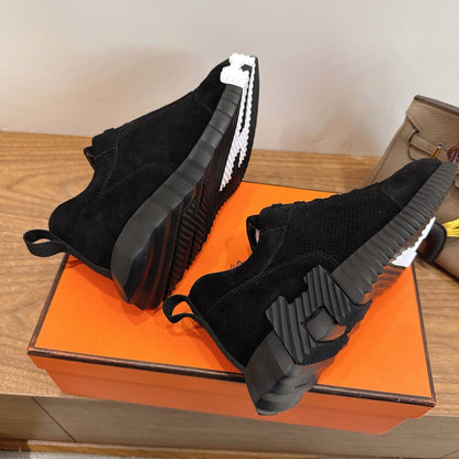 HM 26ss Sneakers Black Fabric Suede 638583