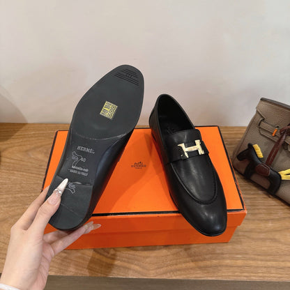 HM 26ss Loafers Black Calfskin 638350