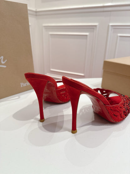 Christian Louboutin 2026 Lasera Strass 100mm Mules Lambskin 780417