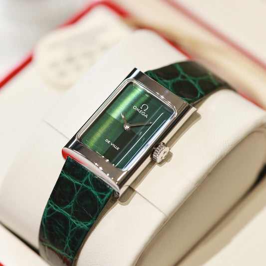 Omega De Ville 26.12mm Silver Green Dial