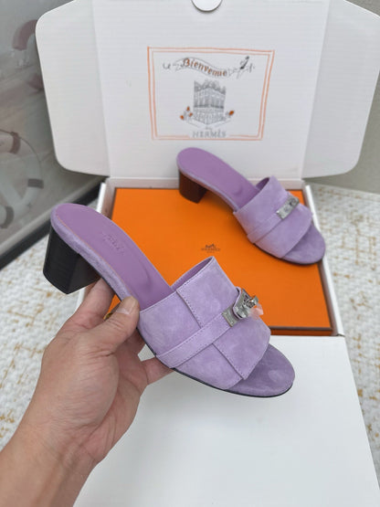 HM 26ss Oasis Sandals 50 Purple Suede Cowhide 625181