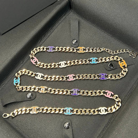 Chanel 2026 Candy Color Enamel CC Cuban Chain Belt 213293