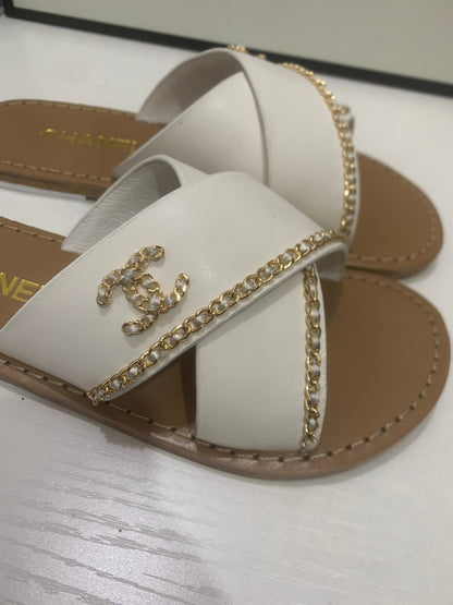 Chanel 2026 Flats Slide Sandals Calfskin 802340