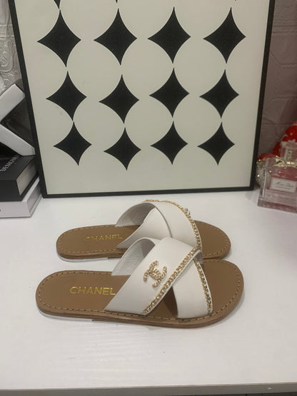Chanel 2026 Flats Slide Sandals Calfskin 802340