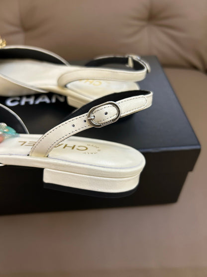 Chanel 2026 Slingback Ballets Flats Camellia Flower Ornament Sheepskin 779282