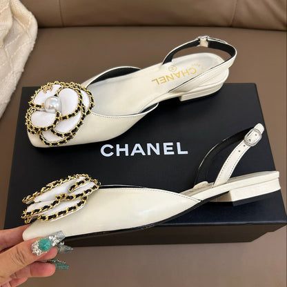 Chanel 2026 Slingback Ballets Flats Camellia Flower Ornament Sheepskin 779282