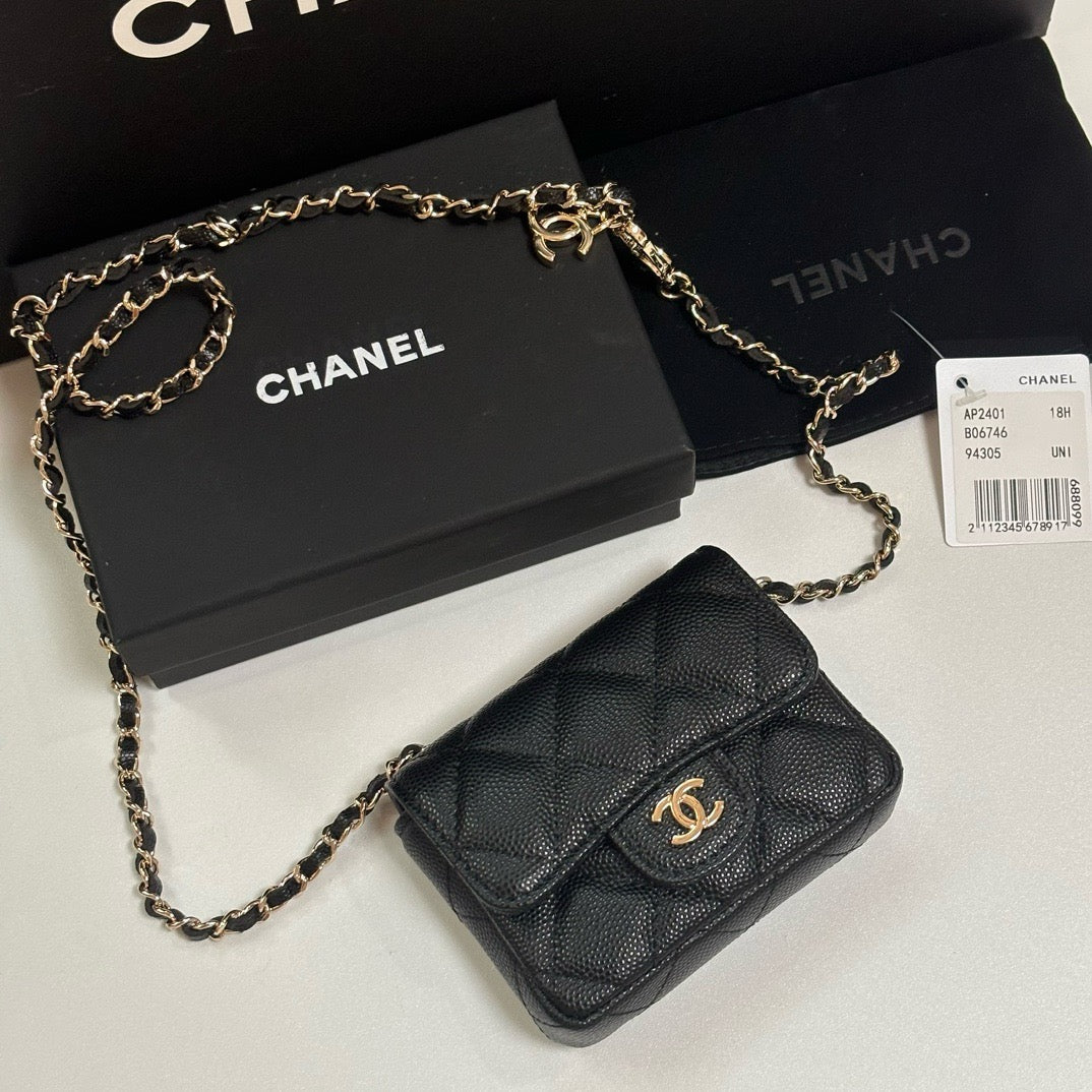 CC 26s Waist Belt Bag Chain Black Caviar GHW 212329