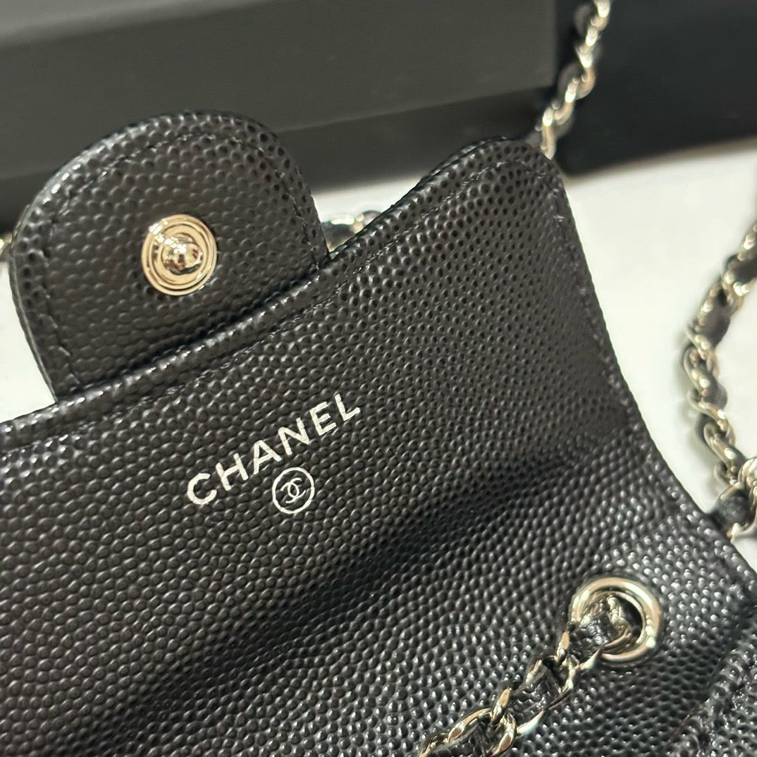 CC 26s Waist Belt Bag Chain Black Caviar SHW 212327