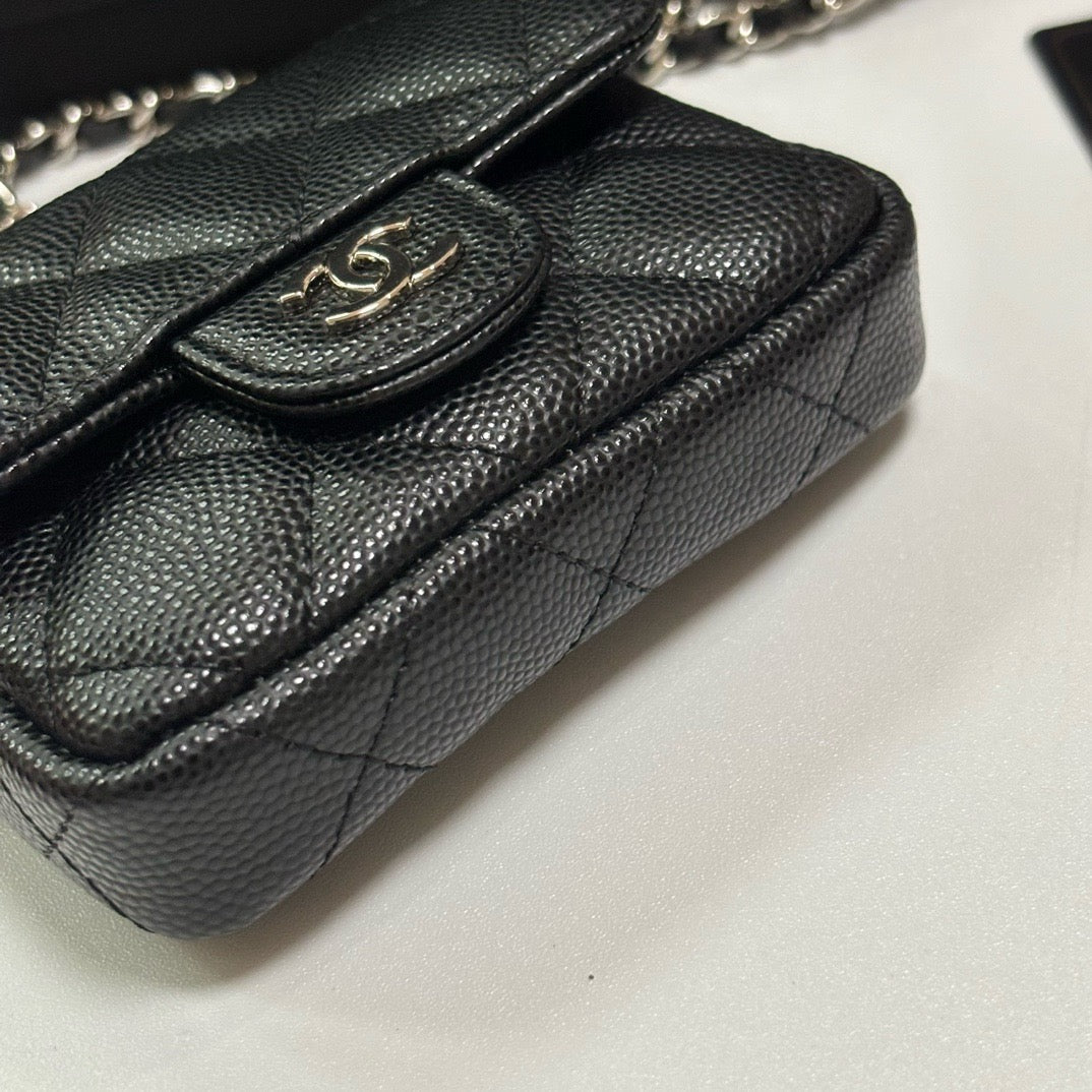 CC 26s Waist Belt Bag Chain Black Caviar SHW 212327