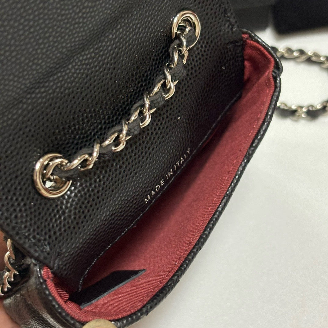 CC 26s Waist Belt Bag Chain Black Caviar SHW 212327