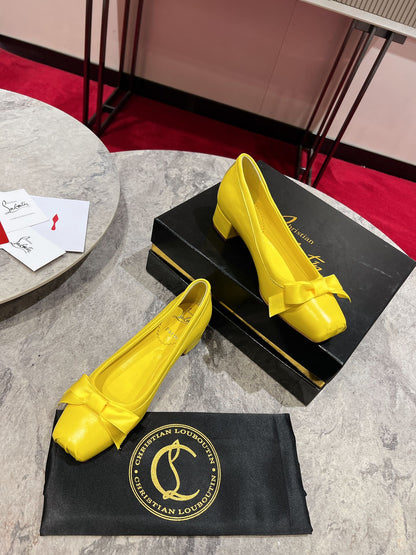 Christian Louboutin Mamadrague Block Heel Pumps Leather 825310