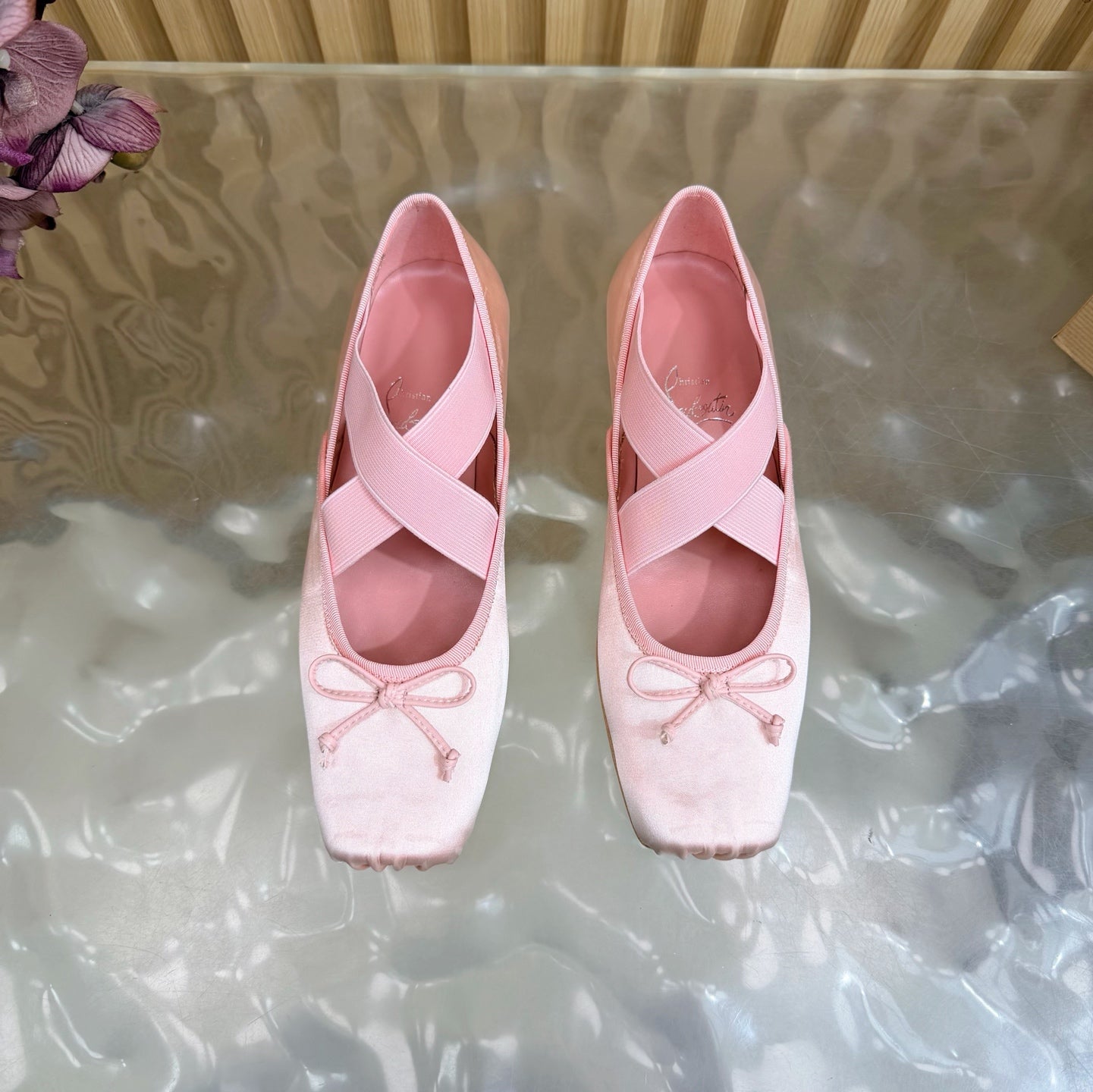 Christian Louboutin 2026 Cassiasticina Ballet Flats Silk Sheepskin 698252