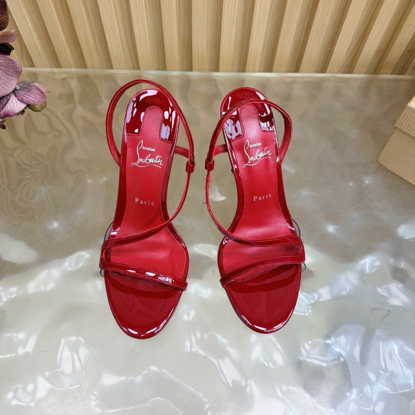 Christian Louboutin 2026 Rosa Z Slingback Sandals 100mm Patent Leather 776004
