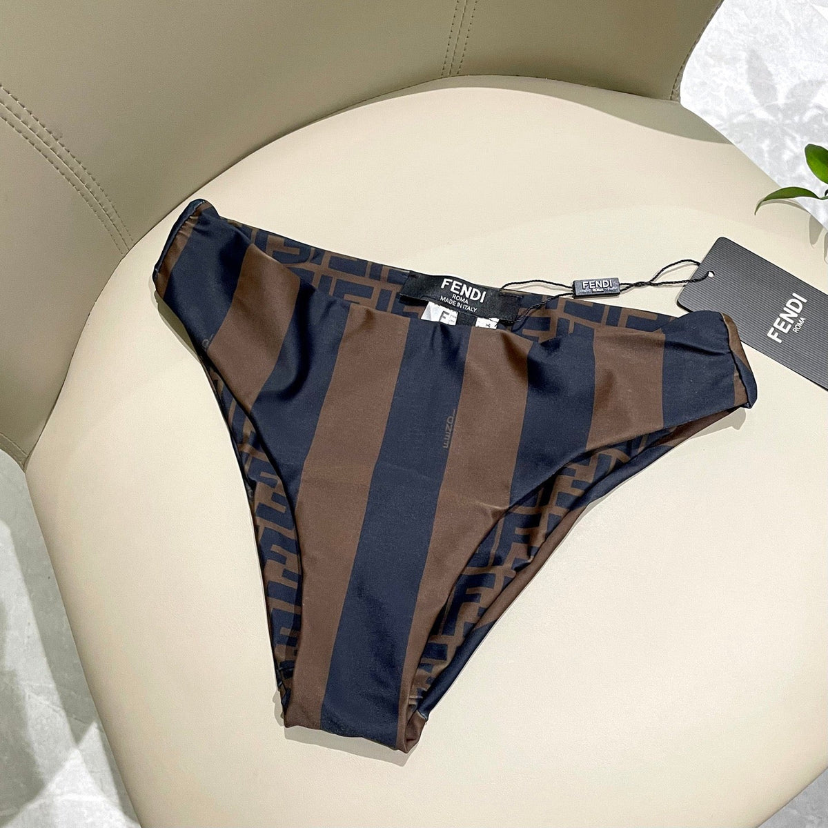Fendi Swimsuit Brown Black Cotton 180518