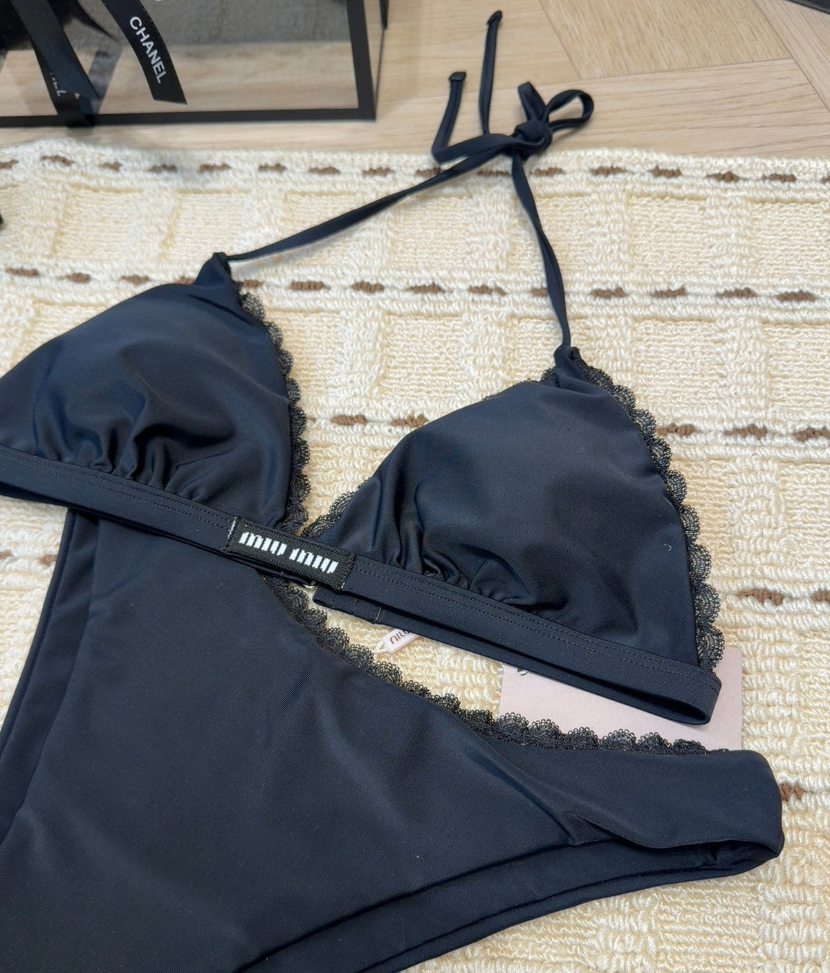 Miu Swimsuits Black Cotton 180544