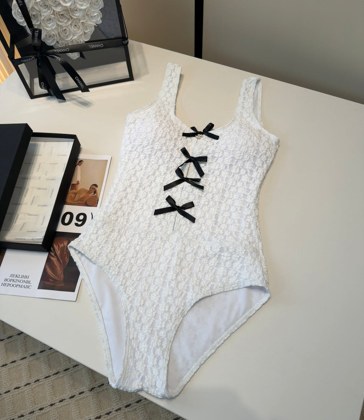 Chanel Swimsuits White Cotton 180546