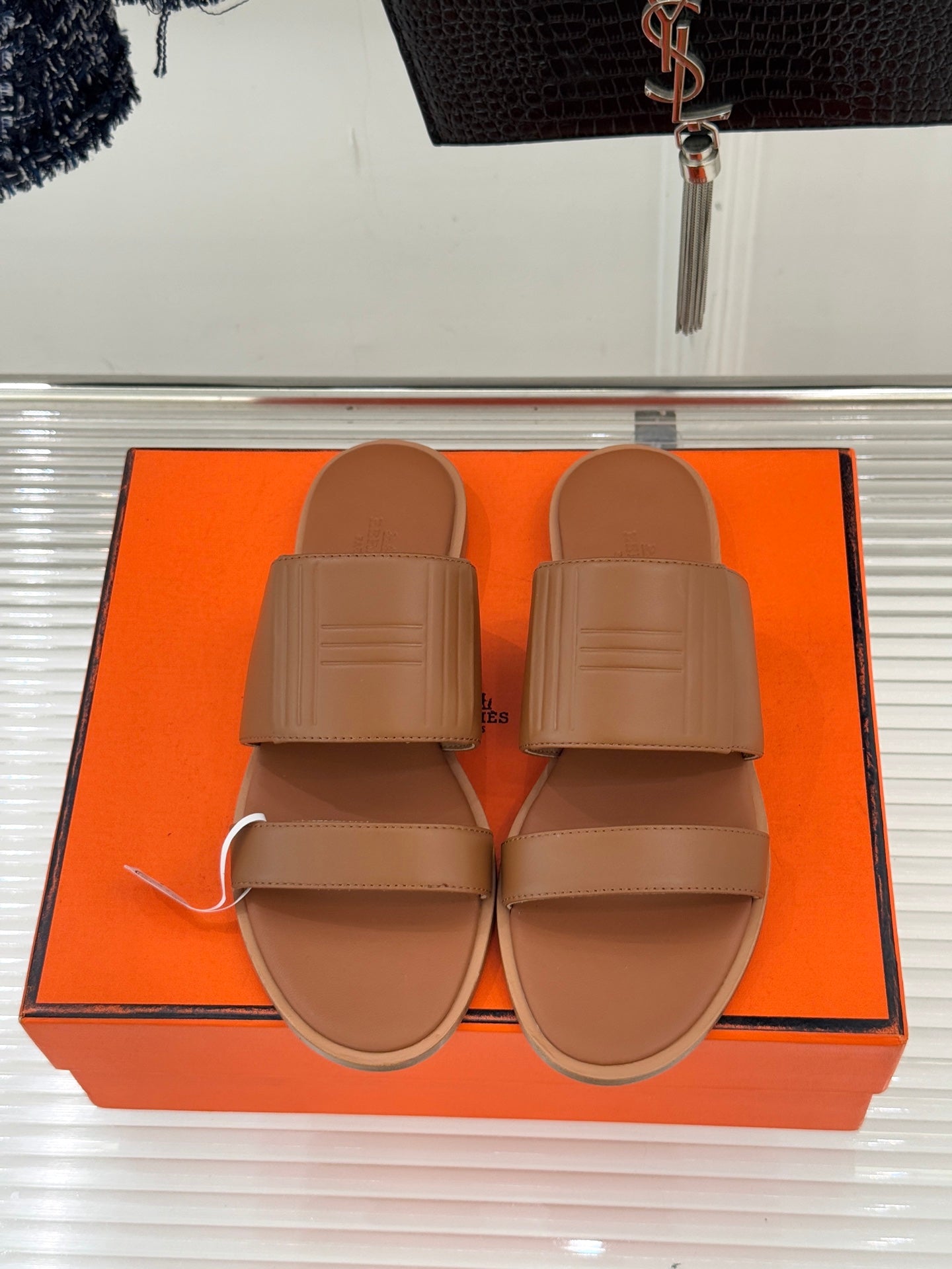 HM 26ss Flat Slippers Brown Sheepskin 642855