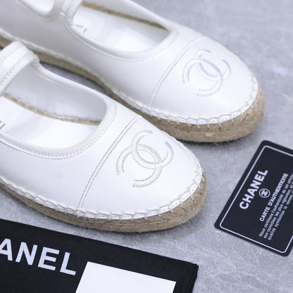 Chanel 2026 Mary Jane Shoes White Sheepskin 758383