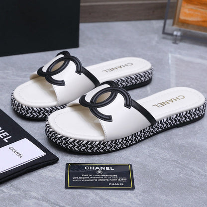 Chanel 2026 Slippers White Sheepskin 758400