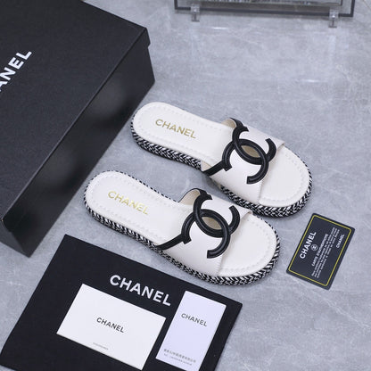 Chanel 2026 Slippers White Sheepskin 758400