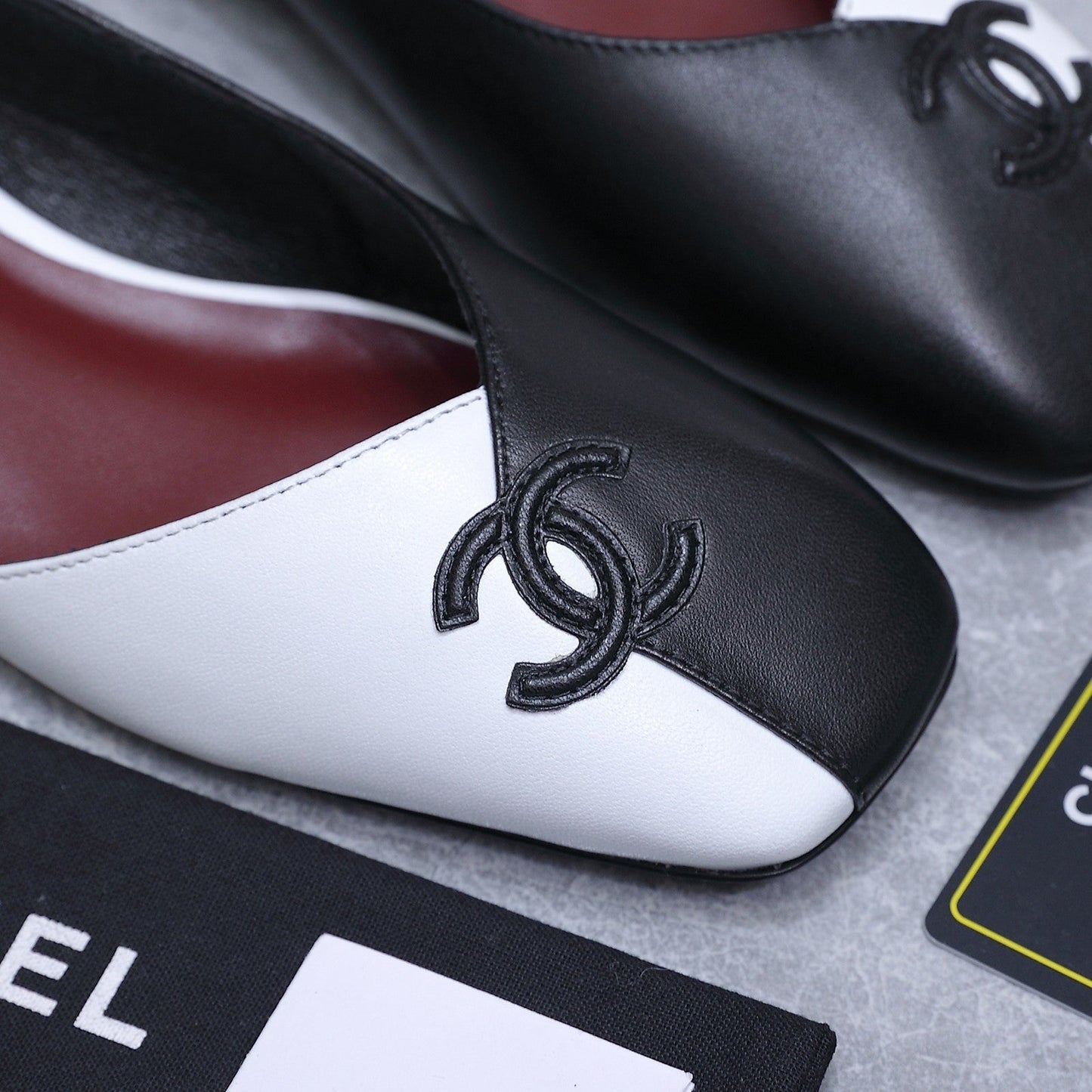Chanel 2026 Slingback Black White Suede Leather 758404