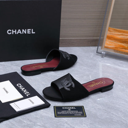 Chanel 2026 Sandals Black Suede Leather 758414