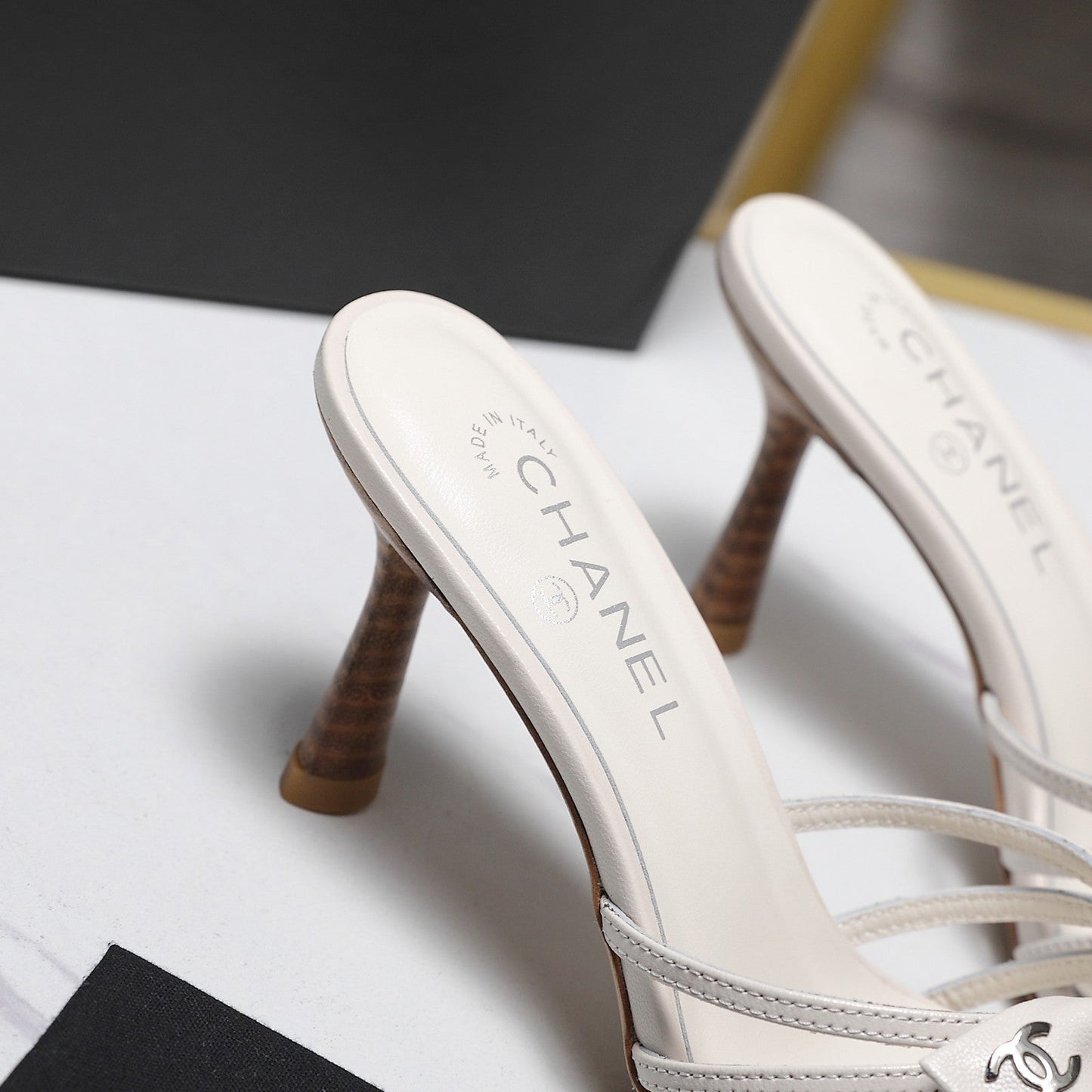 Chanel 2026 High-heeled Sandals With Delicate Bow 80mm White Cowhide 758427
