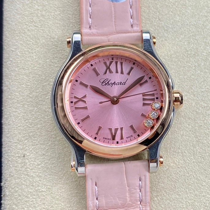 Happy Diamonds 30mm Pink Dial