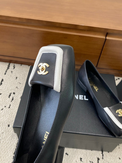 Chanel 2026 Square Toe Flat Black Lambskin 696620