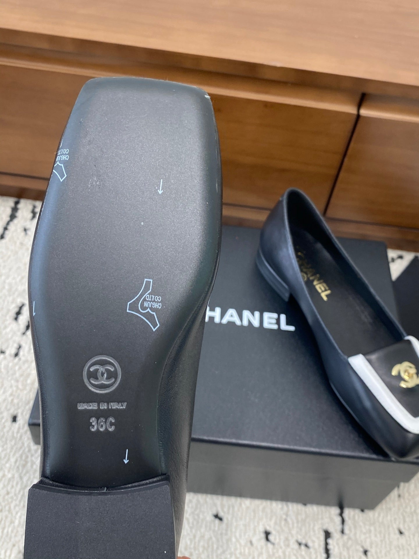 Chanel 2026 Square Toe Flat Black Lambskin 696620