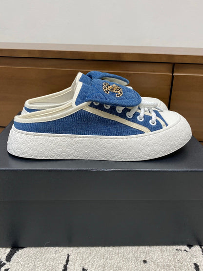 Chanel 2026 Platform Mule Sneakers Canvas Leather 790071