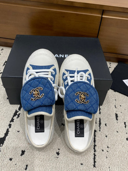 Chanel 2026 Platform Mule Sneakers Canvas Leather 790071