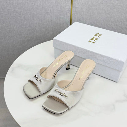 CD 26 High Heel Mule 75 Light Gray Suede 620360