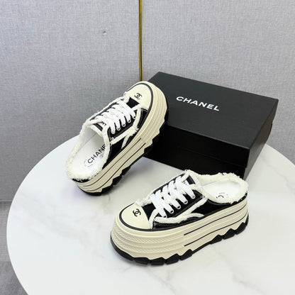 Chanel 2026 Flatform Mule Sneakers Canvas 801421