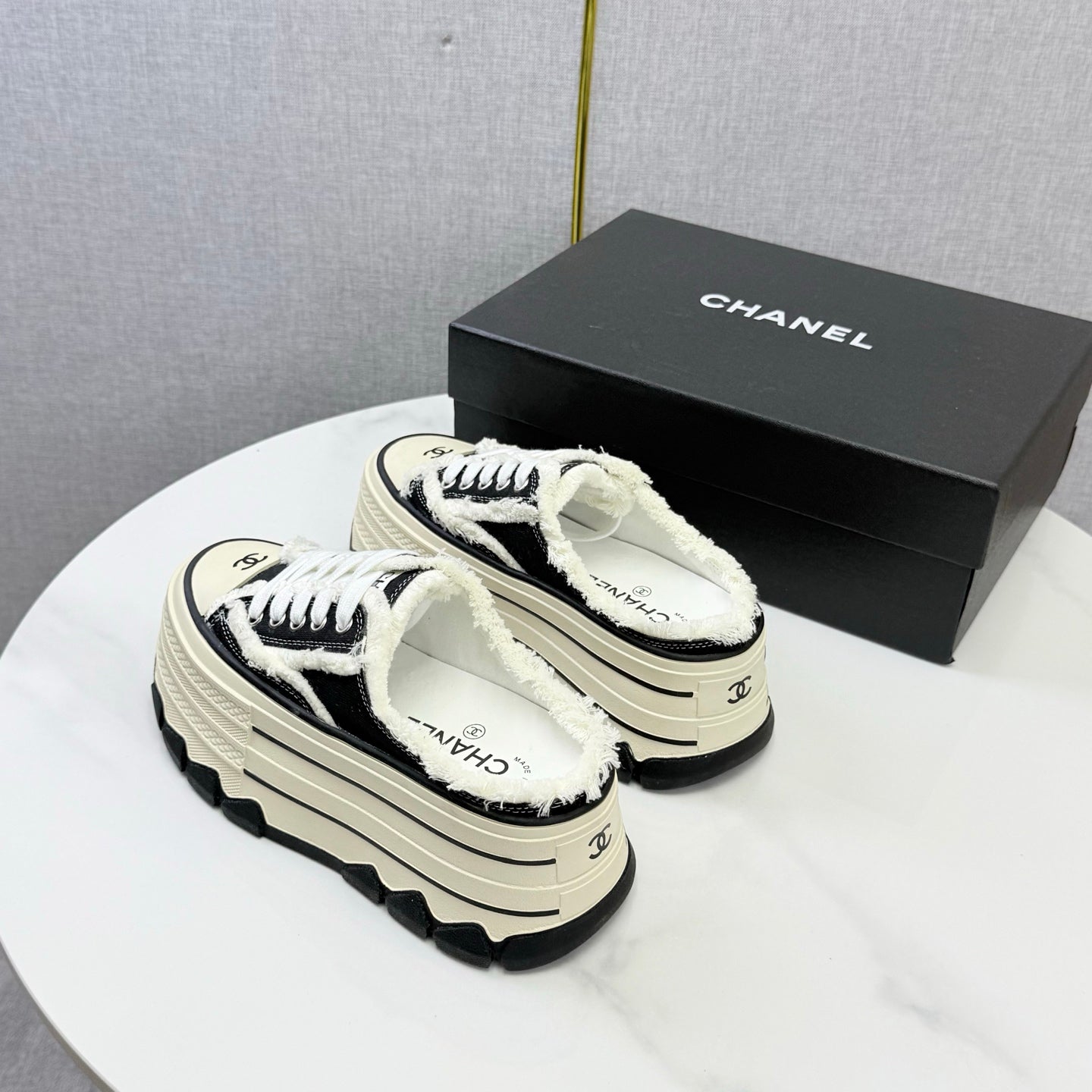 Chanel 2026 Flatform Mule Sneakers Canvas 801421