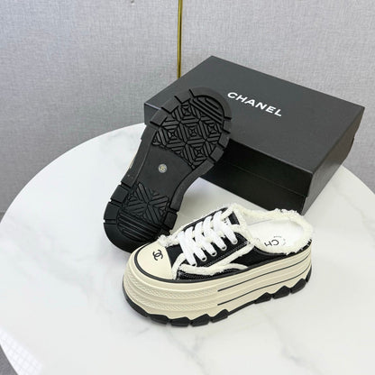 Chanel 2026 Flatform Mule Sneakers Canvas 801421