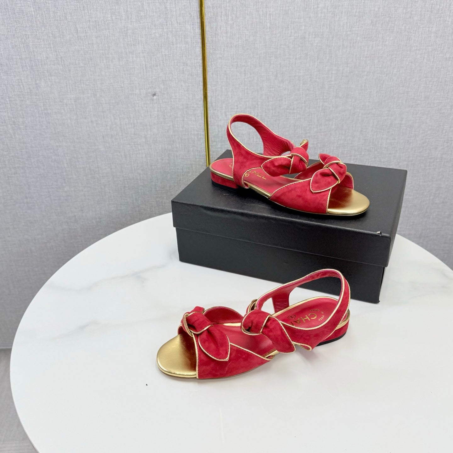 Chanel 2026 Slingback Sandals Bow Suede 801642