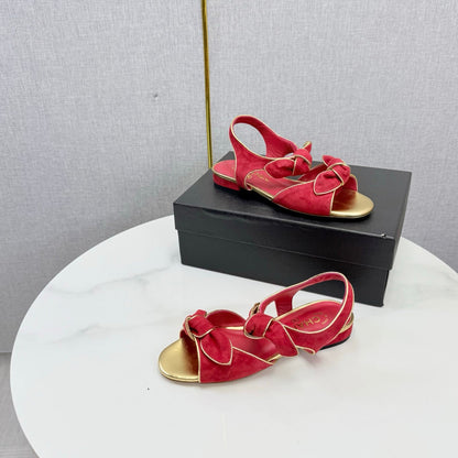 Chanel 2026 Slingback Sandals Bow Suede 801642