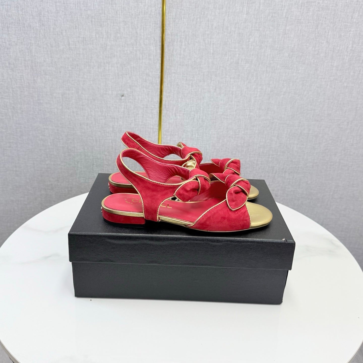 Chanel 2026 Slingback Sandals Bow Suede 801642