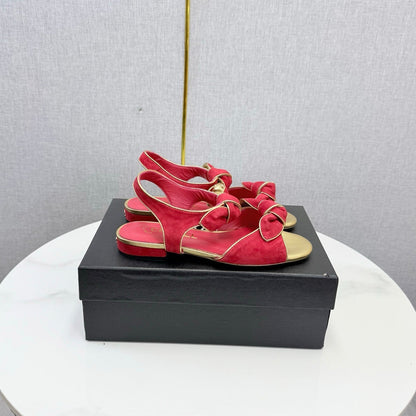 Chanel 2026 Slingback Sandals Bow Suede 801642